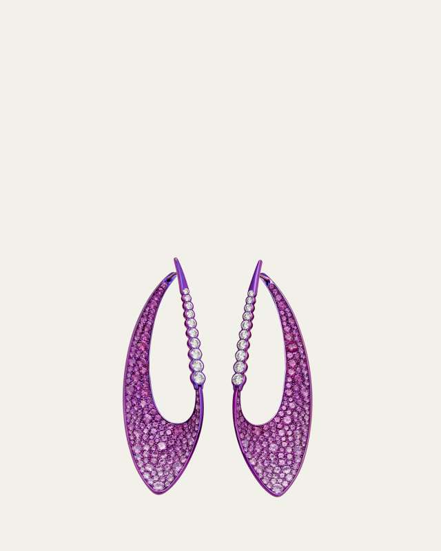 Marina Titanium Pink Sapphire and Diamond Earrings